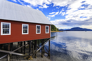 Restored salmon cannery museum, Icy Strait Point, Hoonah, summer, Chichagof Island, Inside Passage, Alaska, United States of America, North America