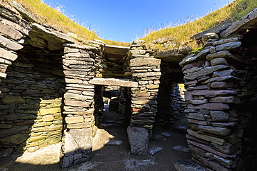 Jarlshof Prehistoric and Norse Settlement, 4000 years old, Sumburgh Head, Mainland, Shetland Islands, Scotland, United Kingdom, Europe