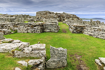 Broch of Gurness, Iron Age complex, prehistoric settlement, Eynhallow Sound, Orkney Islands, Scotland, United Kingdom, Europe