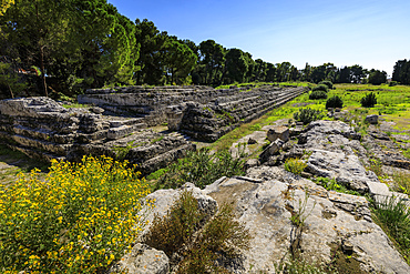 Altar of Hieron II, Archaeological Park at Syracuse (Siracusa), UNESCO World Heritage Site, Sicily, Italy, Europe