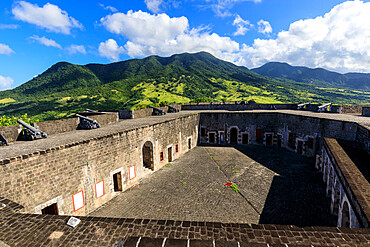 Citadel ramparts, Brimstone Hill Fortress National Park, UNESCO World Heritage Site, St. Kitts, St. Kitts and Nevis, Leeward Islands, West Indies, Caribbean, Central America