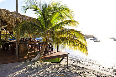 Deshaies, Catherine's Bar, Death In Paradise location, late afternoon, Basse Terre, Guadeloupe, Leeward Islands, West Indies, Caribbean, Central America