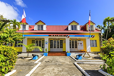 Town Hall, colourful Bourg des Saintes town, Terre de Haut, Iles Des Saintes, Les Saintes, Guadeloupe, Leeward Islands, West Indies, Caribbean, Central America