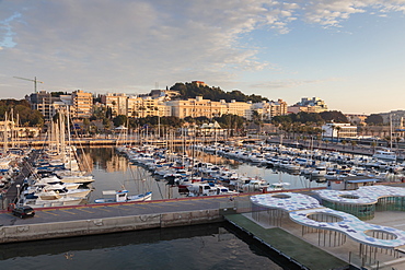 Cartagena from its port, on an autumn early morning, Murcia Region, Spain, Europe