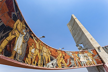 Soviet era memorial to commemorate Unknown Soldiers and Heroes, Zaisan Hill, Ulaanbaatar (Ulan Bator), Mongolia, Central Asia, Asia