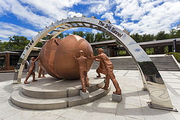 Third Tunnel Statue, site of Third Infiltration Tunnel, Demilitarised Zone (DMZ) between North and South Korea, Asia