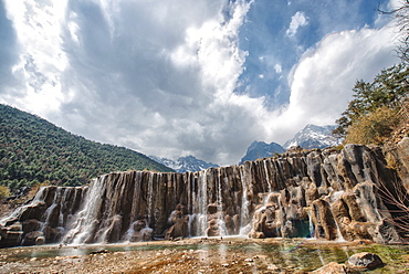 Waterfalls at Baishuihe, Lijiang, Yunnan, China, Asia 