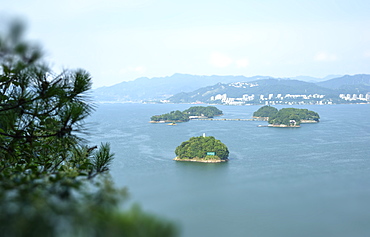 A cluster of islets at Thousand Islands Lake, Chunan, Zhejiang, China, Asia