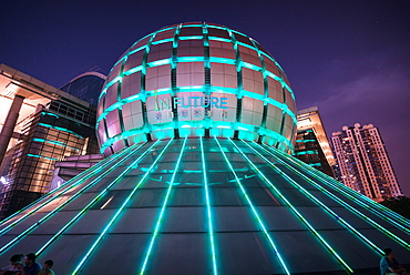 Futuristic illuminated architecture in Hangzhou, Zhejiang, China, Asia