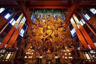 GuanYin Buddha with many smaller Buddhas at Yong Fu Temple, Hangzhou, Zhejiang, China, Asia 