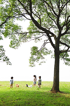 Children with Poodle Dogs