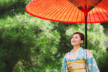 Japanese Lady in Traditional Kimono