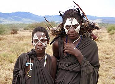 Boy of Black Masai Tribe , Masai Village