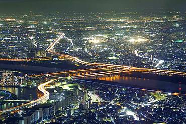 Tokyo night cityscape, Tokyo, Japan