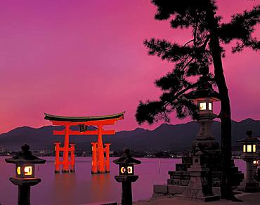 Ootorii at Night, Itsukushima, Hiroshima Prefecture, Japan