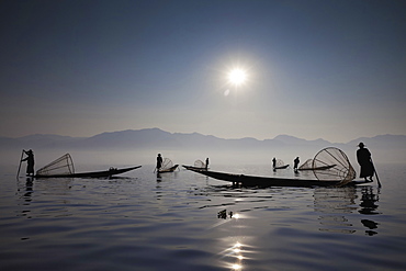 Fishermen on Inle Lake, Myanmar, Inle Lake, Myanmar