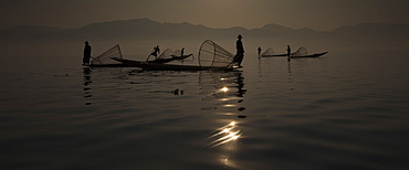 Fishermen on Inle Lake, Myanmar, Inle Lake, Myanmar