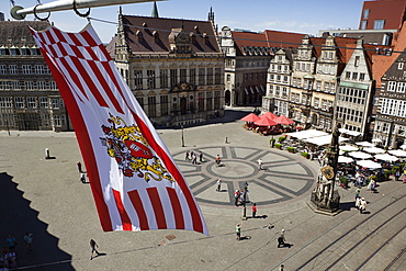 People at town hall market square, Bremen, Germany