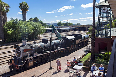 A historic steam engine (Rovos) in the station in Pretoria (South Africa)