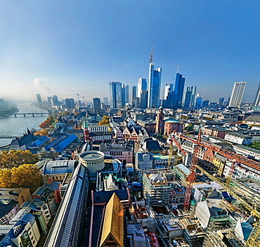 A view from the cathedral over the city, Frankfurt am Main, Germany