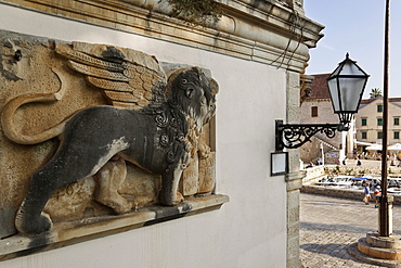 Winged lion in Hvar building, Croatia