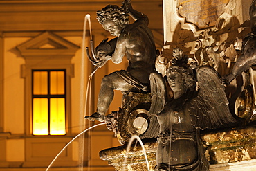 Sculpture on Augustus fountain in Augsburg, Bavaria, Germany