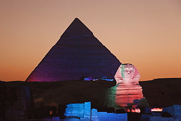 Sound and light show at the Great Pyramid of Giza, Giza, Egypt 