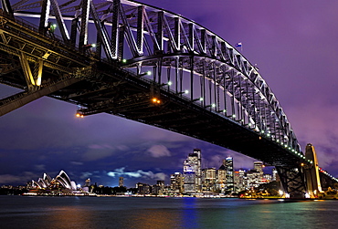 Sydney Harbour Bridge overlooking Opera House in New South Wales, Australia