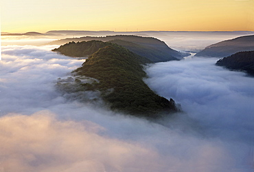 View of Saar loop in Mettlach, Saarland, Germany