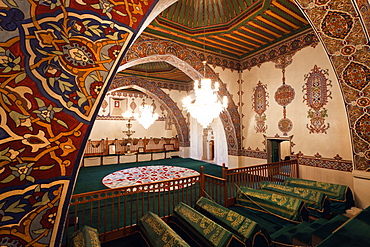 Interior of Dervish Monastery with Sarcophagi, Cappadocia, Anatolia, Turkey