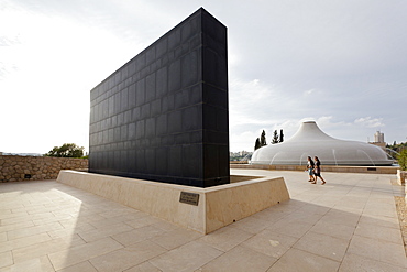 View of people at Shrine of the Book in Israel Museum, Jerusalem, Israel