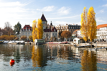 View of Lake Geneva at Lausanne, Canton of Vaud, Switzerland