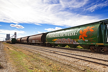 View of Tank Wagon in Lucky Lake, Saskatchewan, Canada