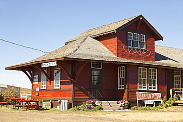 View of wooden house in Rockglen, Saskatchewan, Canada