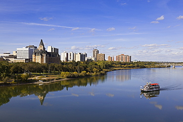 Ferry in Saskatchewan River, Saskatoon, Saskatchewan, Canada