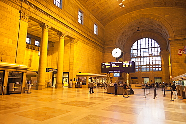 People at Union Station in Toronto, Canada