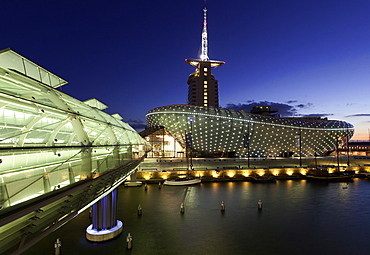 Dusk view of Old Port, Bremerhaven, Germany