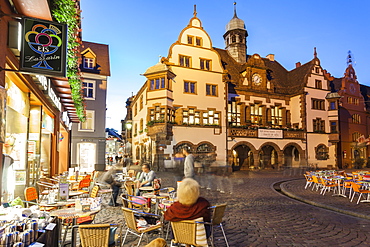 Facade of the New City Hall at City Hall Square, Freiburg, Germany, blurred motion