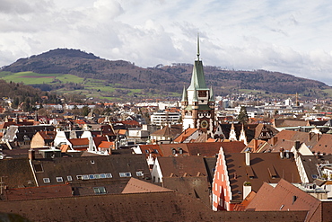 View of Old Town and St. Martin's church from Munster, Freiburg, Germany