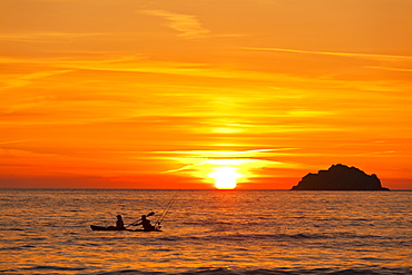 Sunset at Polzeath Beach (Cornwall, England)