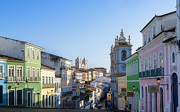 View of the Pelourinho historical centre in Salvador, UNESCO World Heritage Site, Bahia, Brazil, South America