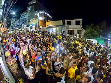 Carnival parade in a favela slum in Salvador, Bahia, Brazil, South America