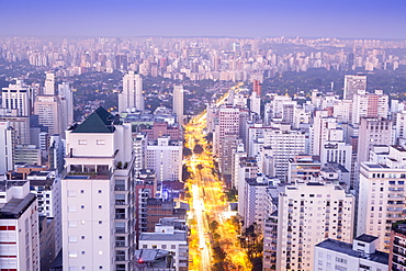 The Sao Paulo skyline from Jardins, Sao Paulo, Brazil, South America