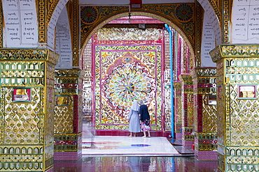 Mandalay hill, Sutaungpyei Pagoda, mandalas within the temple, Mandalay, Myanmar (Burma), Southeast Asia