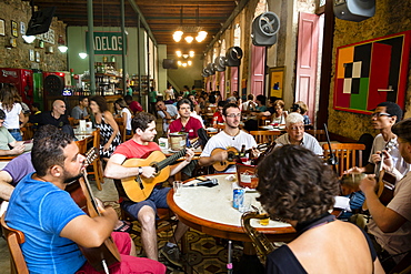 Adelos chorinho bar in the old city centre, a band playing choro (chorinho) music, Rio de Janeiro, Brazil, South America