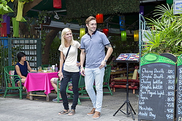 Tourists near Khao San road in Bangkok, Thailand, Southeast Asia, Asia