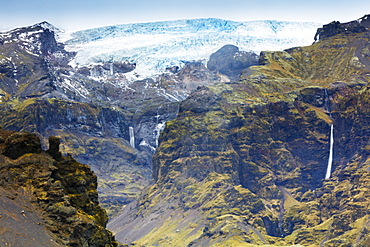 Mountains below the Vatnajokull glacier near Hofn, Iceland, Polar Regions