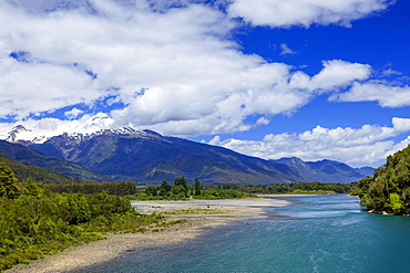 View of the Puelo River in Northern Patagonia, Chile, South America