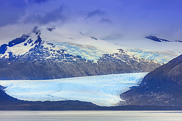 Glacier in the Darwin Mountain range (Cordillera Darwin), Alberto de Agostini National Park, Patagonia, Chile, South America