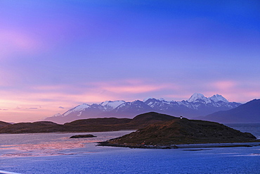 Islands and mountains in Tierra del Fuego near Ushuaia, Argentina, South America